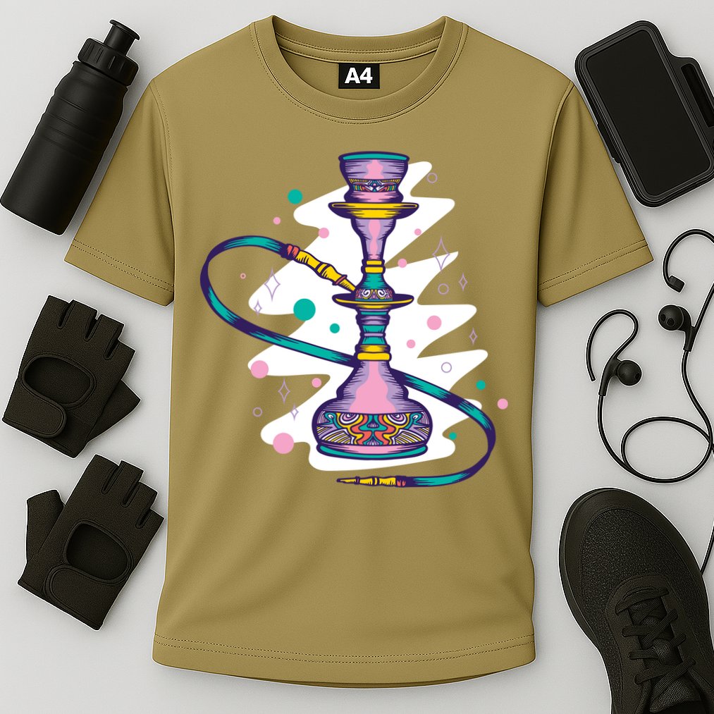 Colorful Hookah Cooling Performance Crew T-Shirt