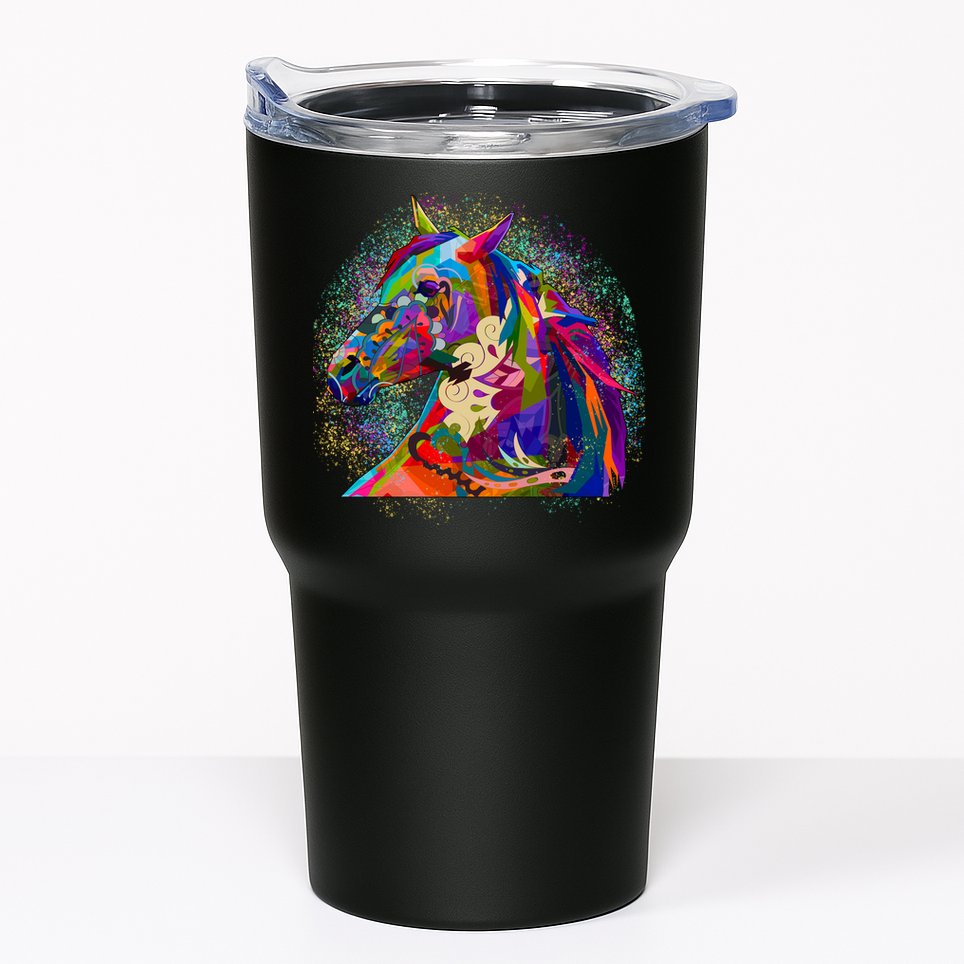 Colorful Horse Head Pattern Tumbler
