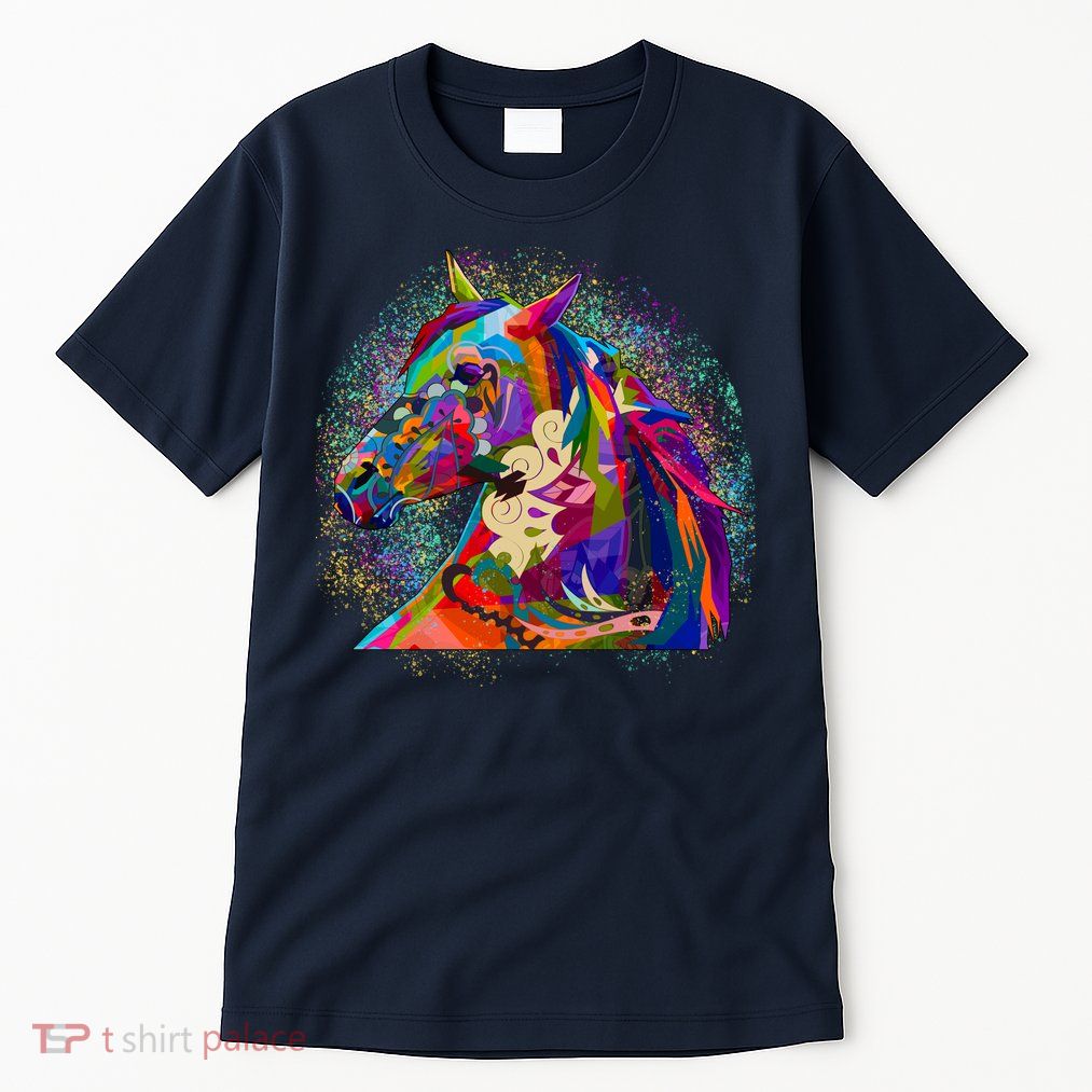 Colorful Horse Head Pattern Tall T-Shirt