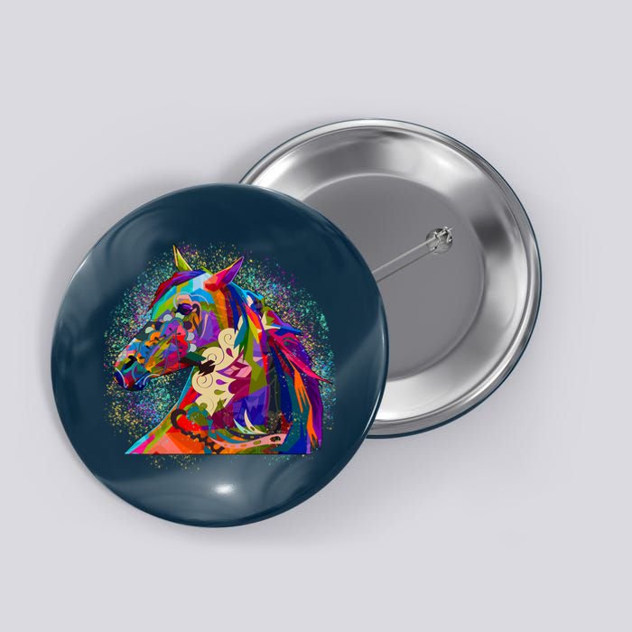 Colorful Horse Head Pattern Button