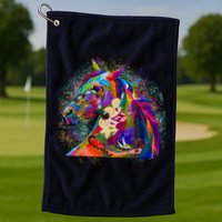 Colorful Horse Head Pattern Golf Towel