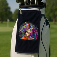 Colorful Horse Head Pattern Golf Towel