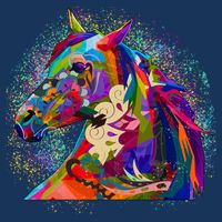 Colorful Horse Head Pattern Golf Towel
