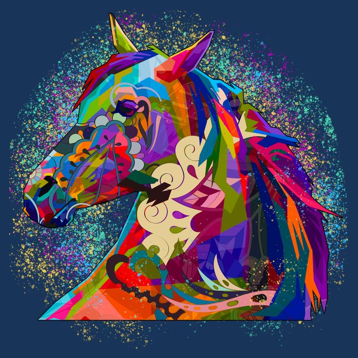 Colorful Horse Head Pattern Golf Towel