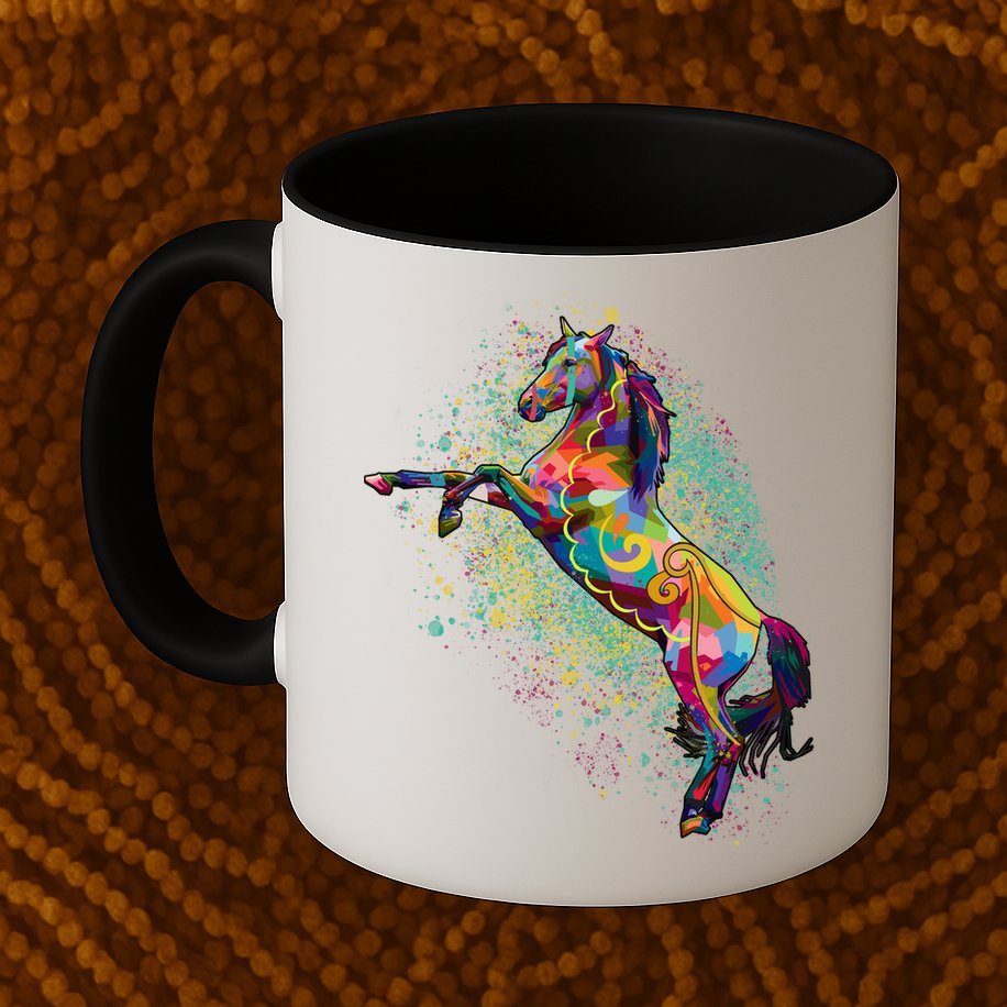 Colorful Horse Prancing Mug