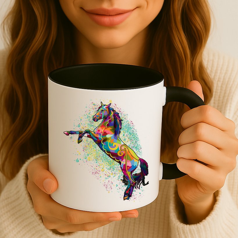 Colorful Horse Prancing Mug