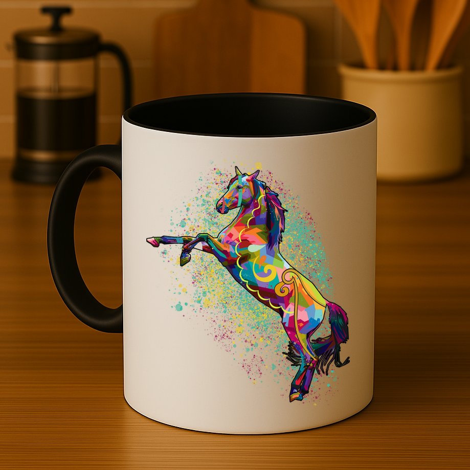 Colorful Horse Prancing Mug
