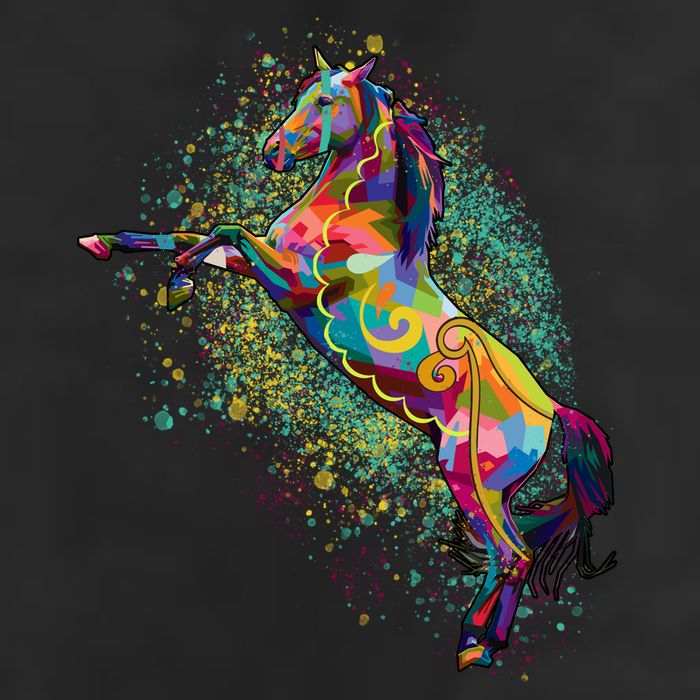 Colorful Horse Prancing Hat