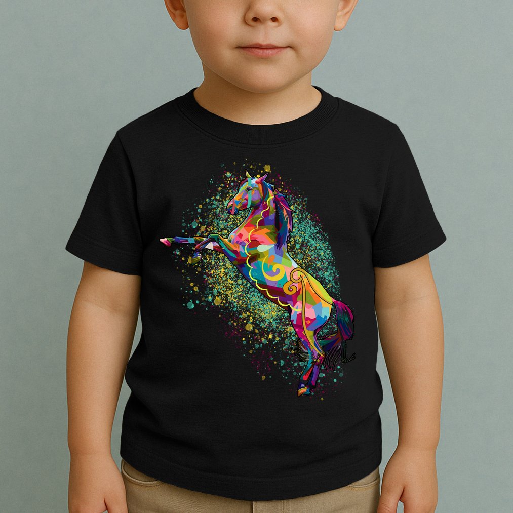 Colorful Horse Prancing Toddler T-Shirt