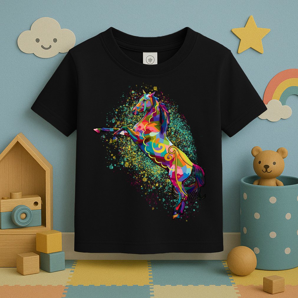 Colorful Horse Prancing Toddler T-Shirt