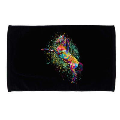 Colorful Horse Prancing Microfiber Hand Towel