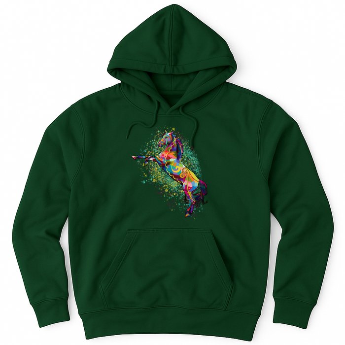 Colorful Horse Prancing Hoodie