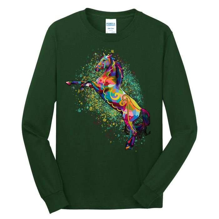 Colorful Horse Prancing Tall Long Sleeve T-Shirt