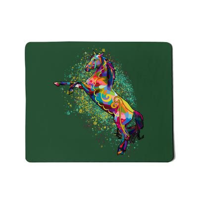 Colorful Horse Prancing Mousepad