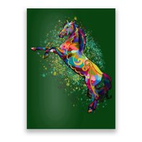 Colorful Horse Prancing Poster