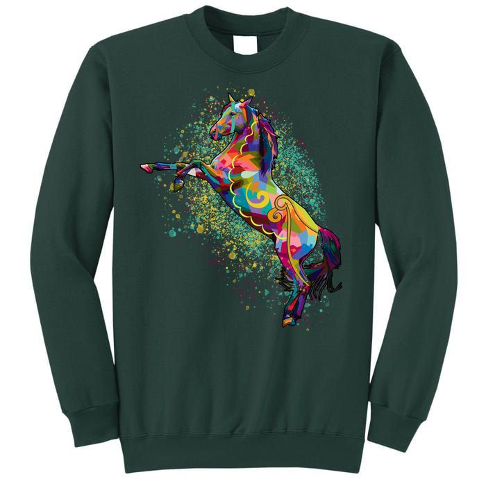 Colorful Horse Prancing Tall Sweatshirt