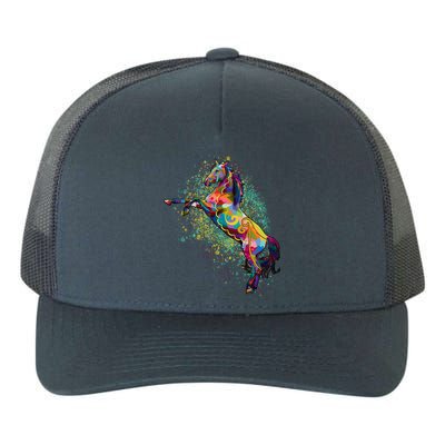 Colorful Horse Prancing Yupoong Adult 5-Panel Trucker Hat