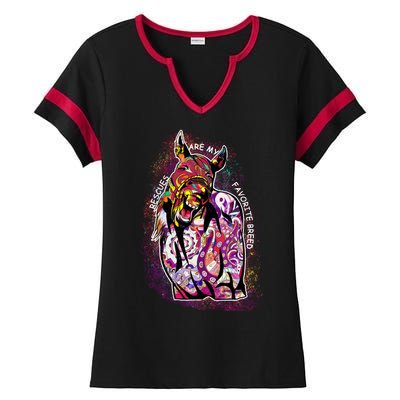 Colorful Horse Rescues Are My Favorite Breed Ladies Halftime Notch Neck Tee