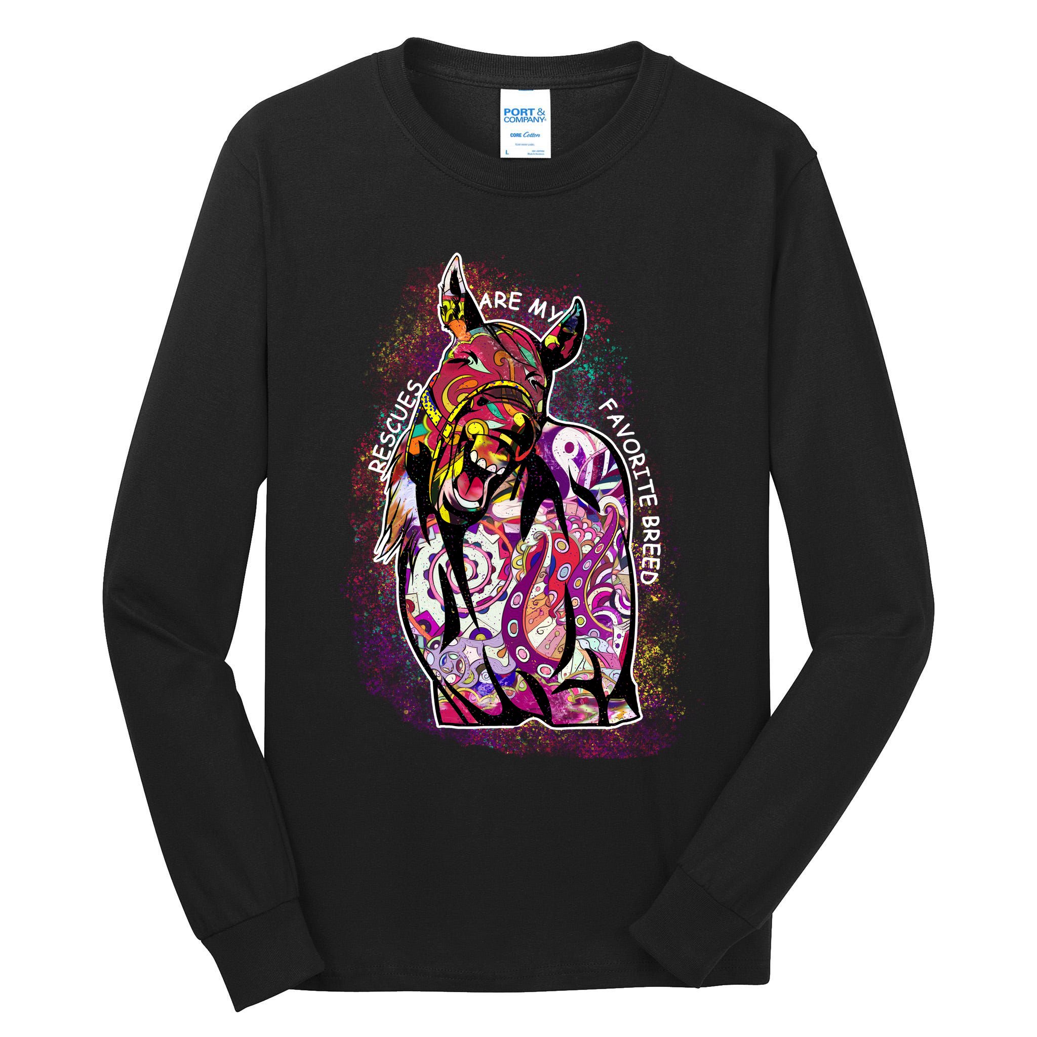 Colorful Horse Rescues Are My Favorite Breed Tall Long Sleeve T-Shirt