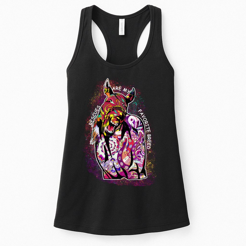 Colorful Horse Rescues Are My Favorite Breed Womens Tank Top