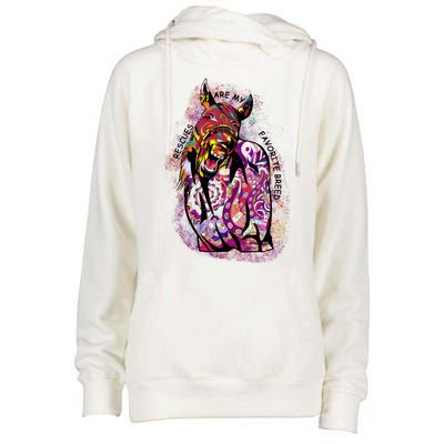 Colorful Horse Rescues Are My Favorite Breed Womens Funnel Neck Pullover Hood