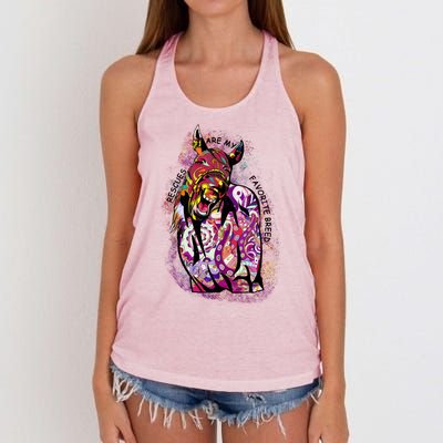 Colorful Horse Rescues Are My Favorite Breed Women's Knotted Racerback Tank