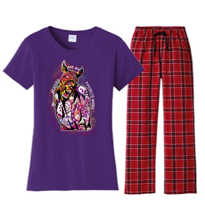 Colorful Horse Rescues Are My Favorite Breed Women's Flannel Pajama Set