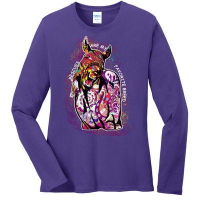 Colorful Horse Rescues Are My Favorite Breed Ladies Long Sleeve Shirt