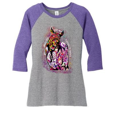 Colorful Horse Rescues Are My Favorite Breed Women's Tri-Blend 3/4-Sleeve Raglan Shirt