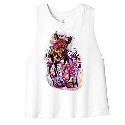 Colorful Horse Rescues Are My Favorite Breed Women's Racerback Cropped Tank