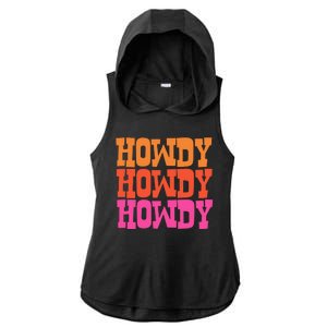 Colorful Howdy Retro Ladies PosiCharge Tri-Blend Wicking Draft Hoodie Tank