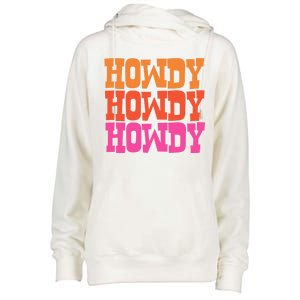 Colorful Howdy Retro Womens Funnel Neck Pullover Hood