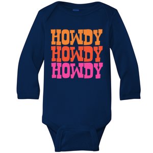 Colorful Howdy Retro Baby Long Sleeve Bodysuit