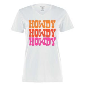 Colorful Howdy Retro Women's Momentum V-Neck T-Shirt