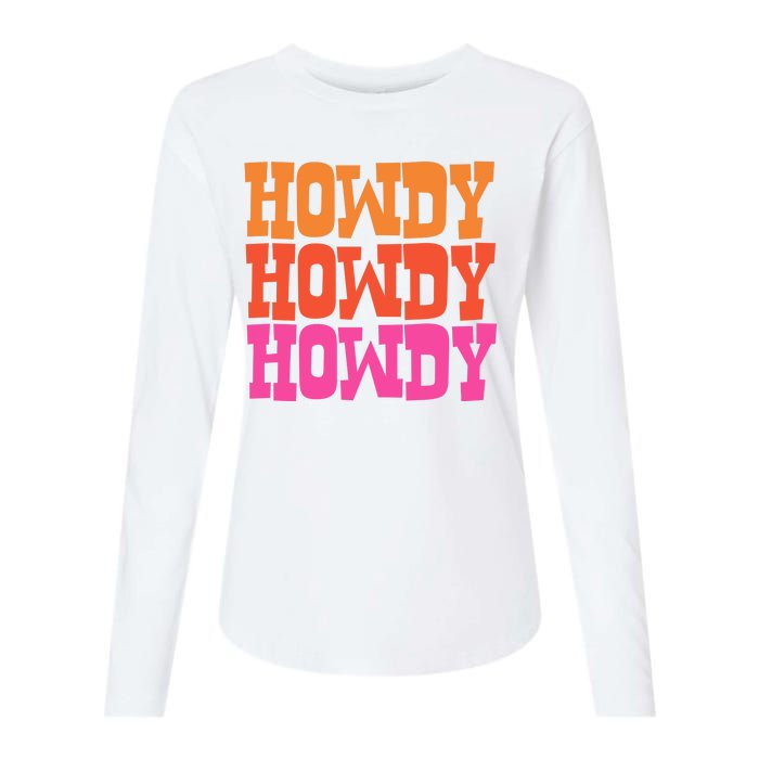 Colorful Howdy Retro Womens Cotton Relaxed Long Sleeve T-Shirt