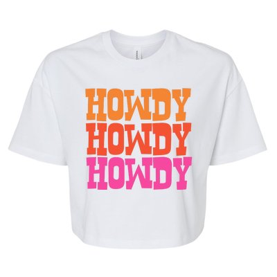 Colorful Howdy Retro Bella+Canvas Jersey Crop Tee