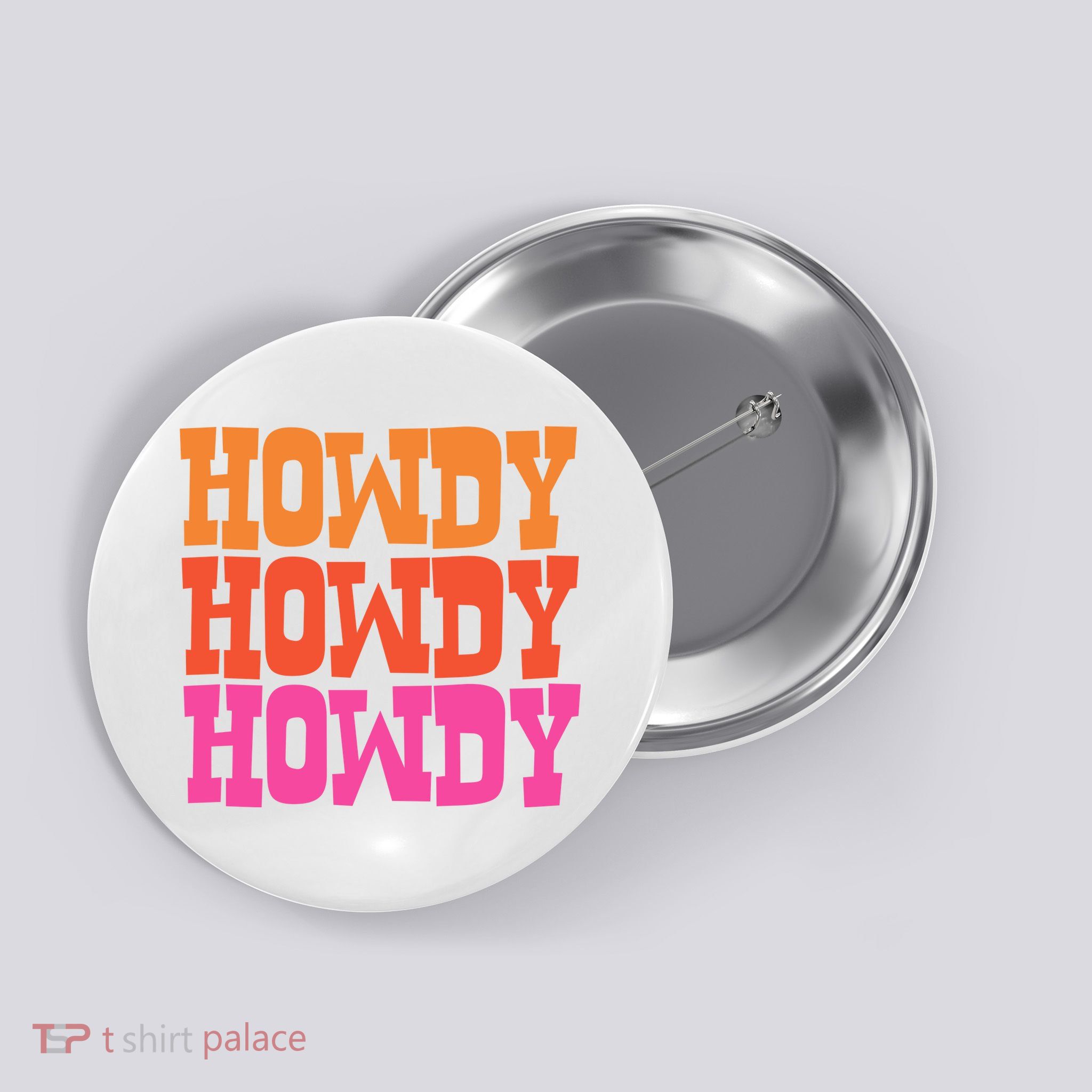 Colorful Howdy Retro Button