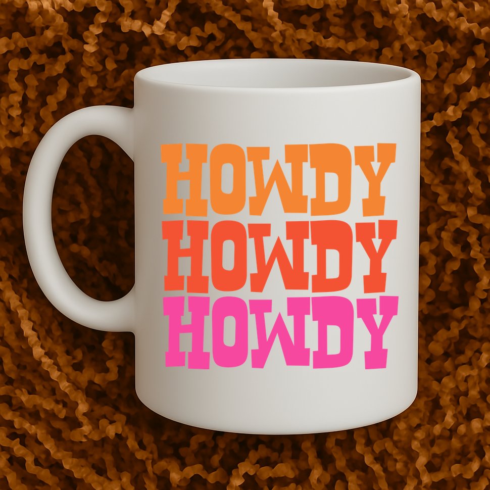 Colorful Howdy Retro Mug