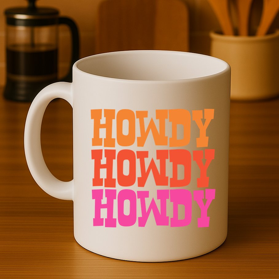 Colorful Howdy Retro Mug