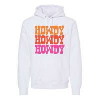 Colorful Howdy Retro Premium Hoodie