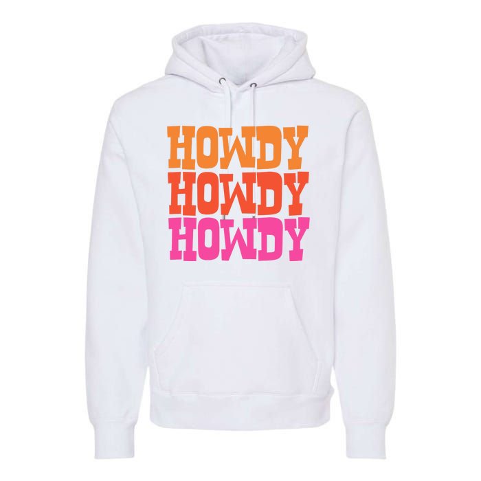 Colorful Howdy Retro Premium Hoodie