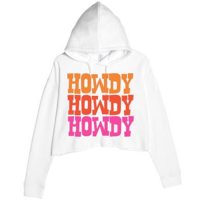 Colorful Howdy Retro Crop Fleece Hoodie