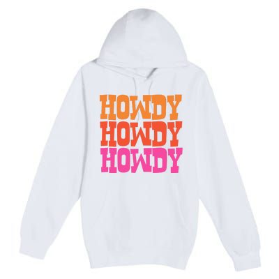 Colorful Howdy Retro Premium Pullover Hoodie