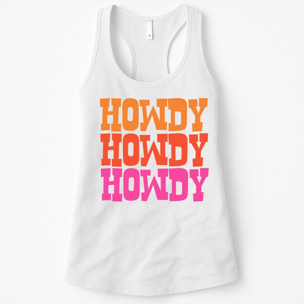 Colorful Howdy Retro Womens Tank Top