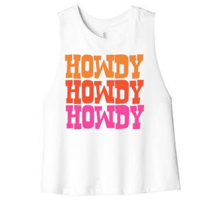 Colorful Howdy Retro Women's Racerback Cropped Tank