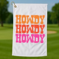 Colorful Howdy Retro Golf Towel
