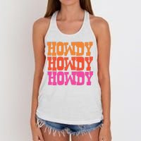 Colorful Howdy Retro Women's Knotted Racerback Tank