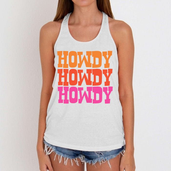 Colorful Howdy Retro Women's Knotted Racerback Tank