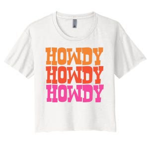 Colorful Howdy Retro Women's Crop Top Tee