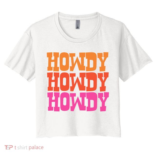 Colorful Howdy Retro Crop Top